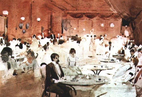Gardenia Club med fru Melville i forgrunnen av Arthur Melville
