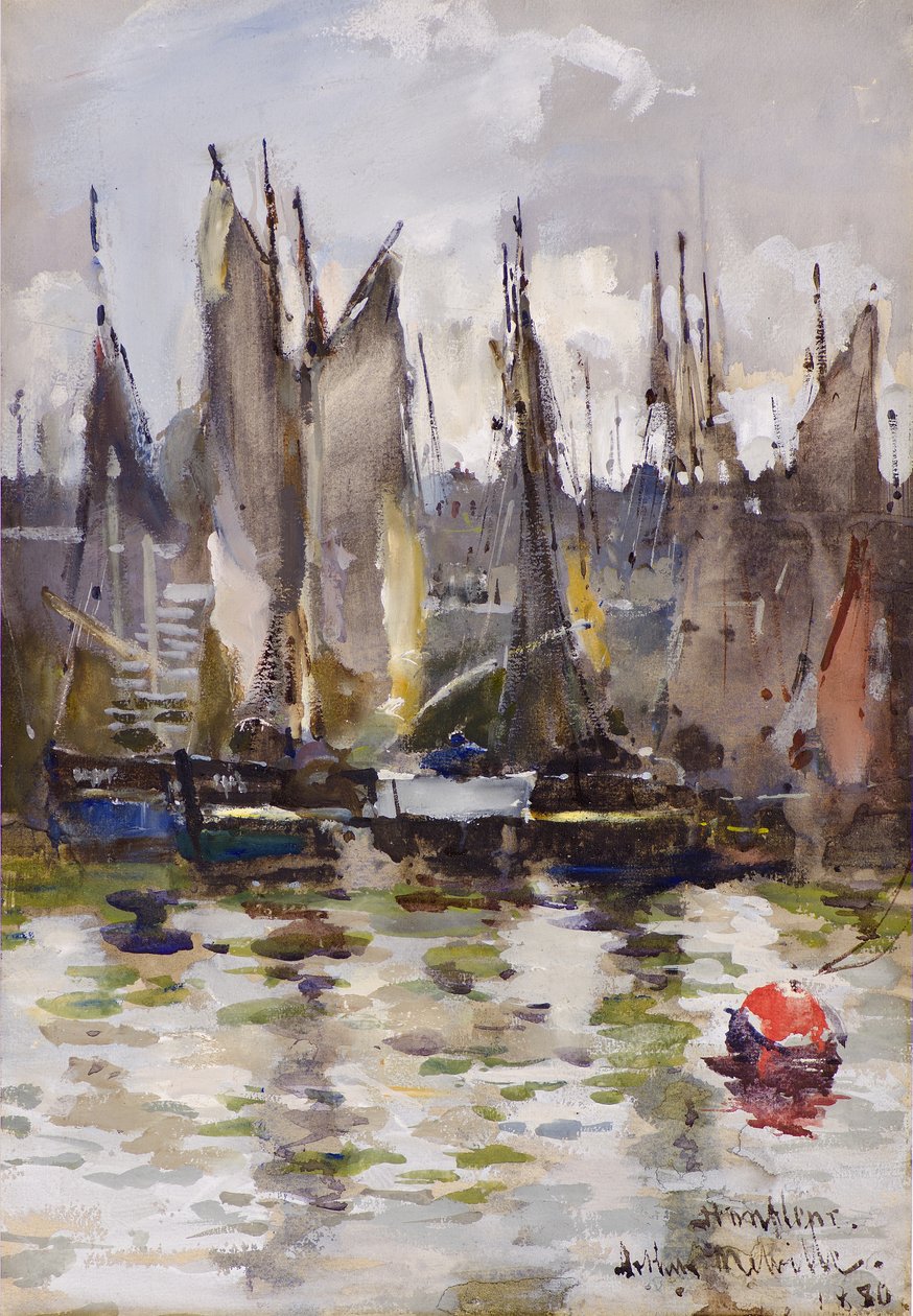 Honfleur havn av Arthur Melville