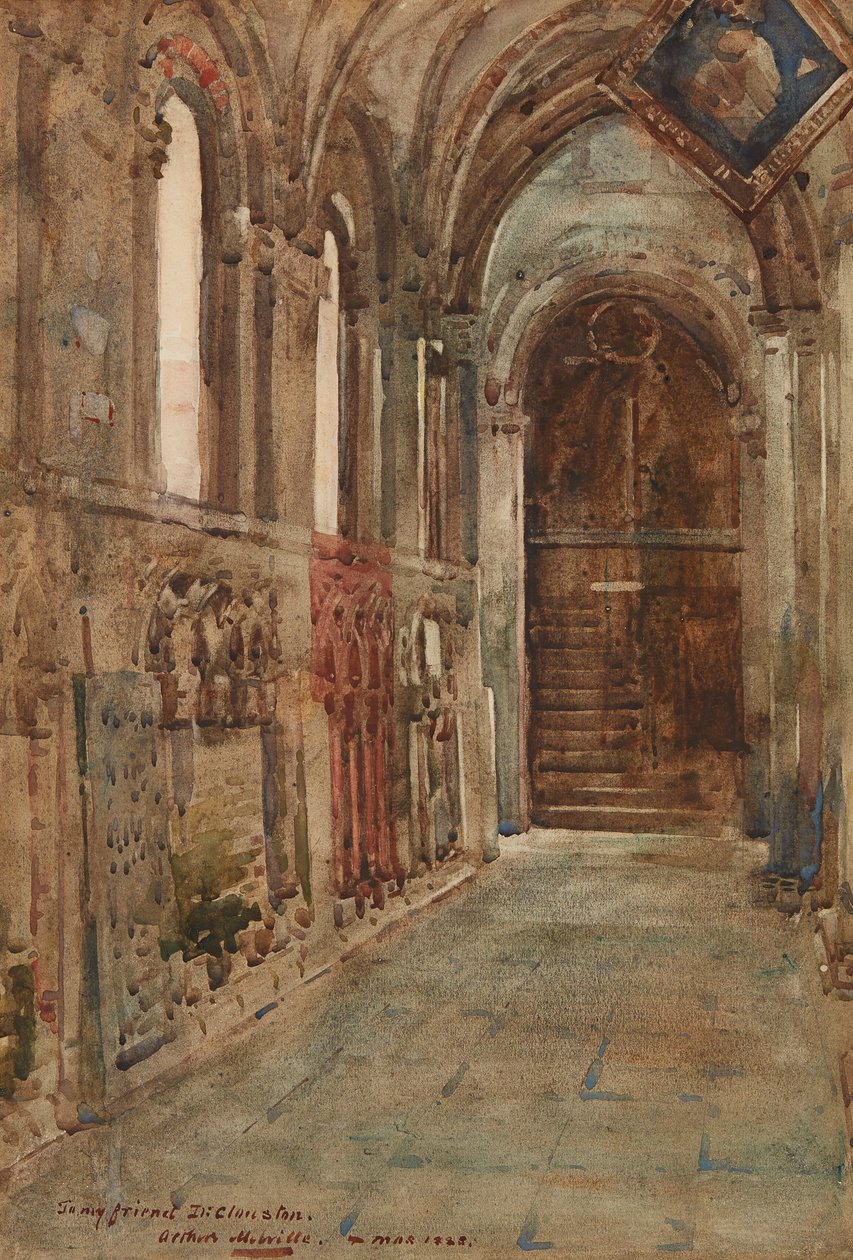 North Aisle of St. Magnus Cathedral, Kirkwall (akvarell) av Arthur Melville