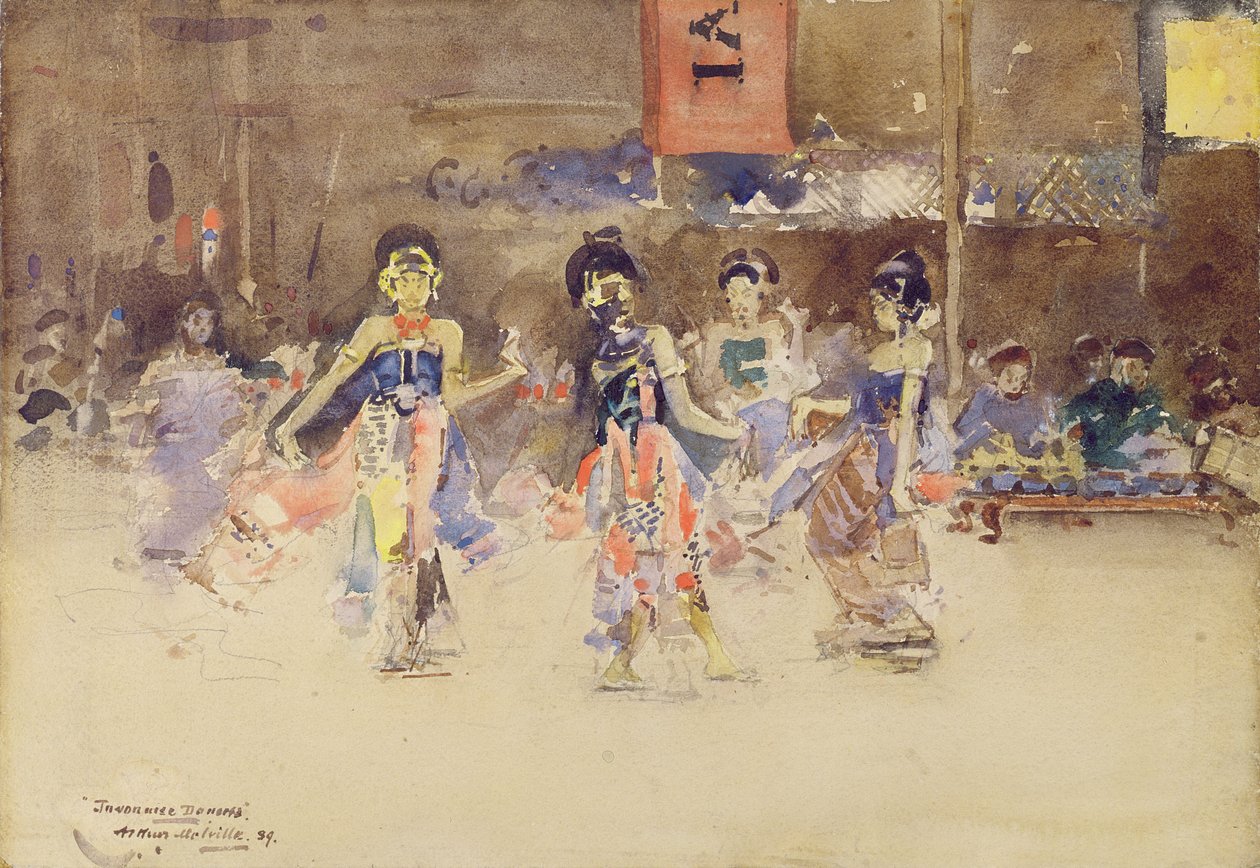 The Javanese Dancers, 1889 (wc på papir) av Arthur Melville