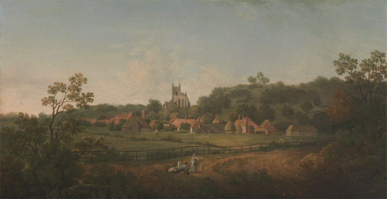 En fjern utsikt over Hythe Village and Church, Kent av Arthur Nelson