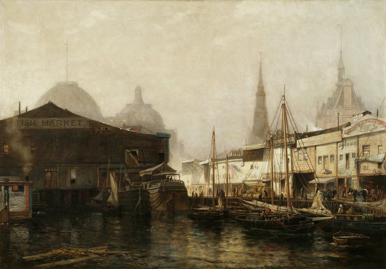 North River Pierhead, 1877 av Arthur Quartley