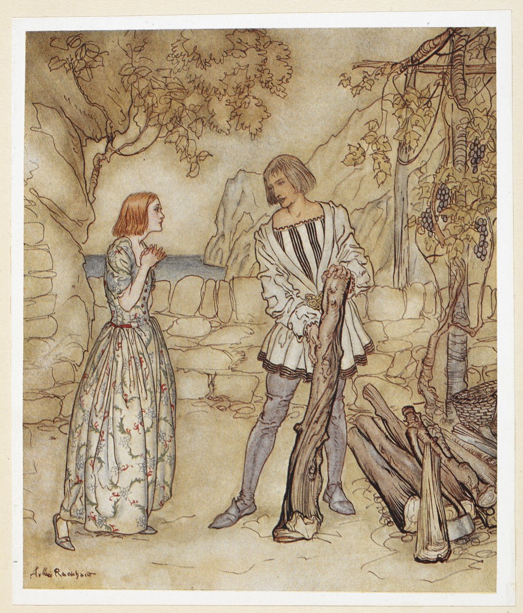 AKT III: Scene I, linje 15 Akk, nå, ber deg, arbeid ikke så hardt. av Arthur Rackham