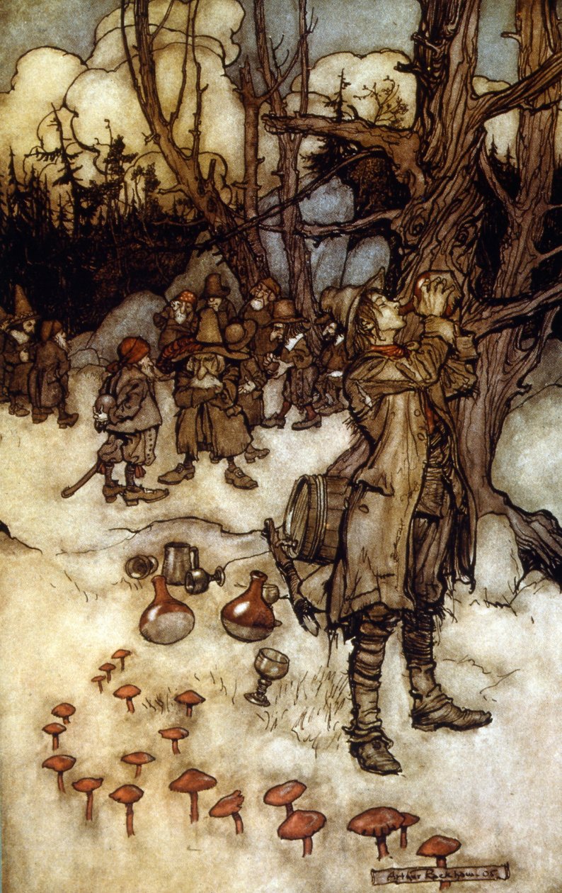 En novelle av den amerikanske forfatteren Washington (illustrasjon) av Arthur Rackham