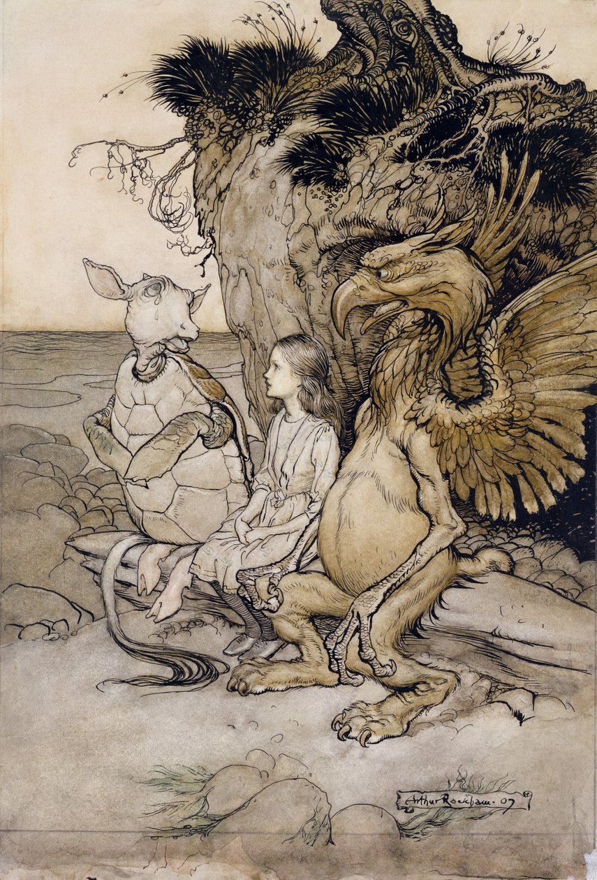 Alice and the Mock Turtle, illustrasjon fra Alice