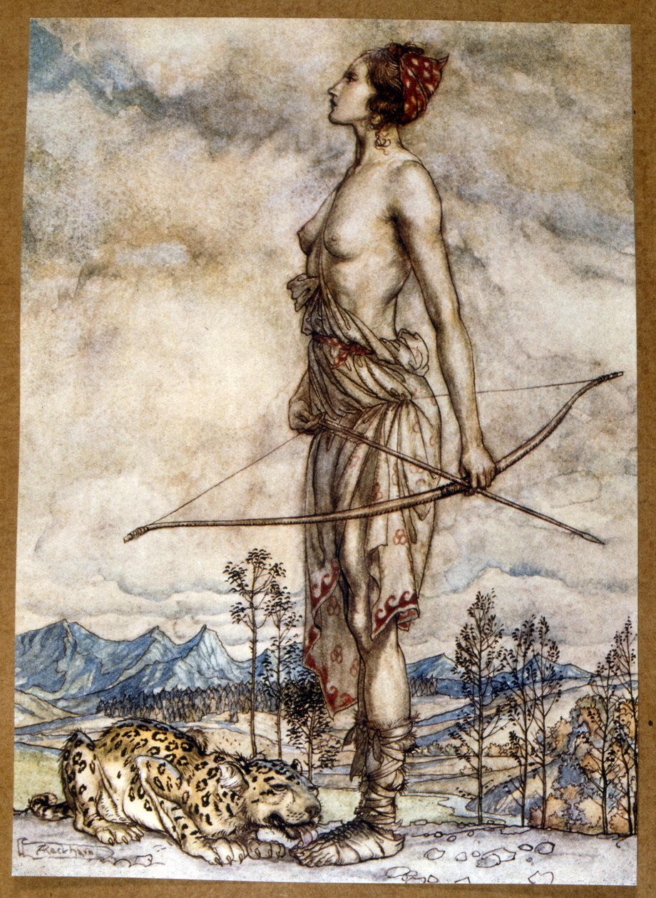Comus, er en maske til ære for kyskhet av Arthur Rackham