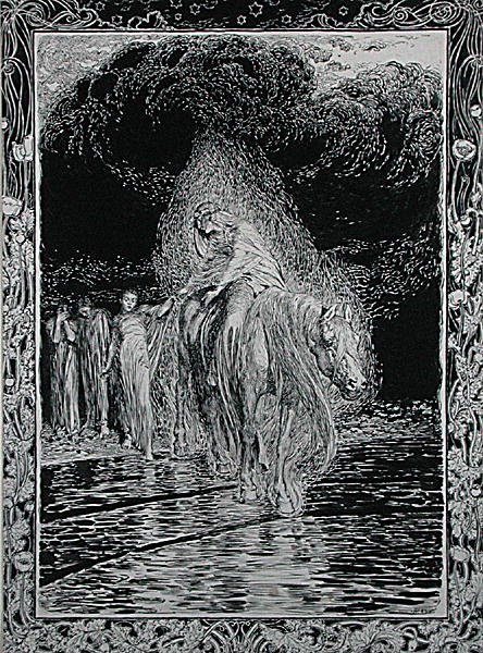 Krysser elven av Arthur Rackham