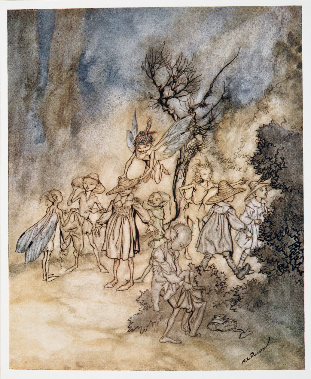 Gå inn på visse høstere, riktig bebodd, illustrasjon fra William Shakespeares The Tempest, pub. 1926 av Arthur Rackham
