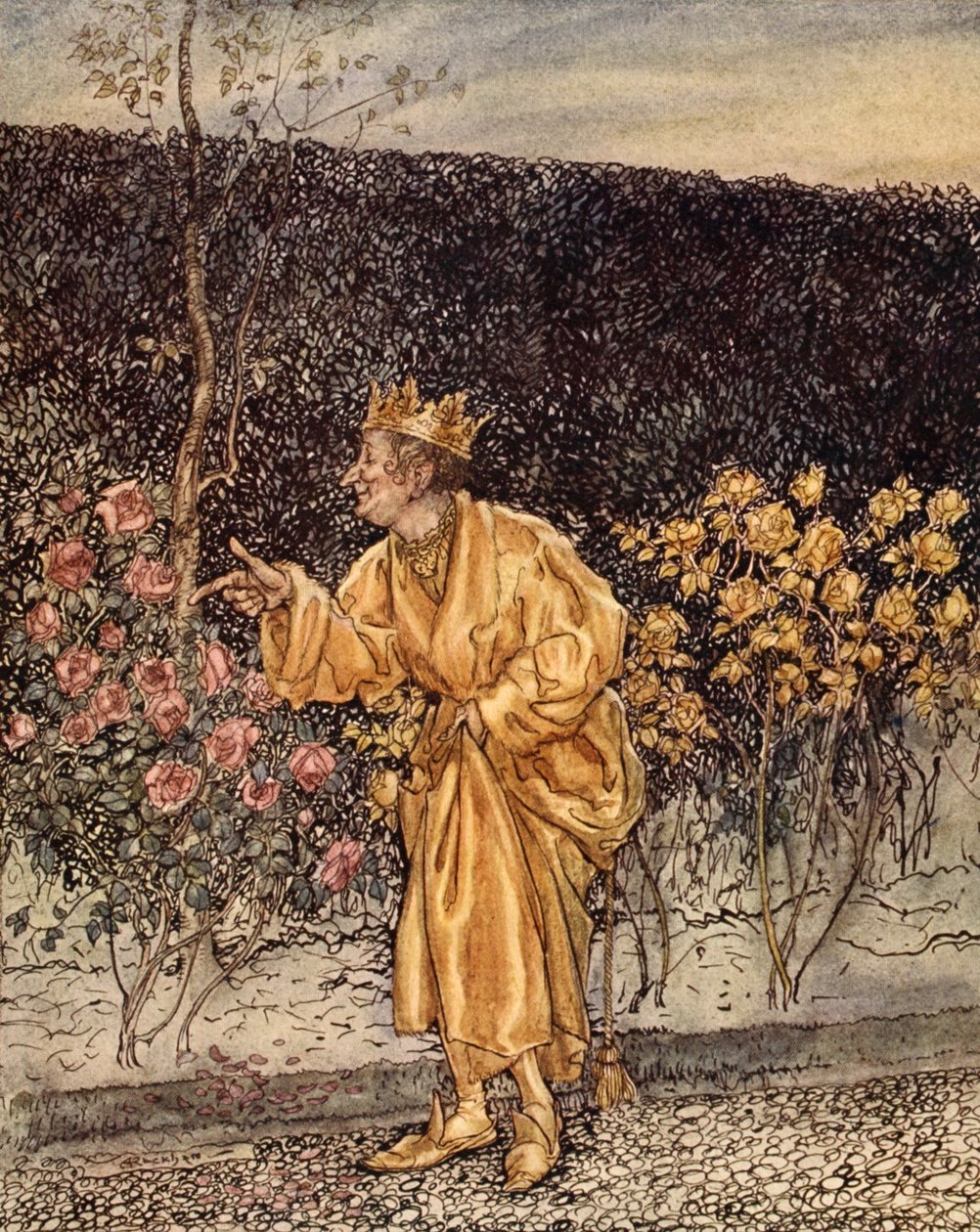 Hver blomst ble endret til gull, illustrasjon fra 