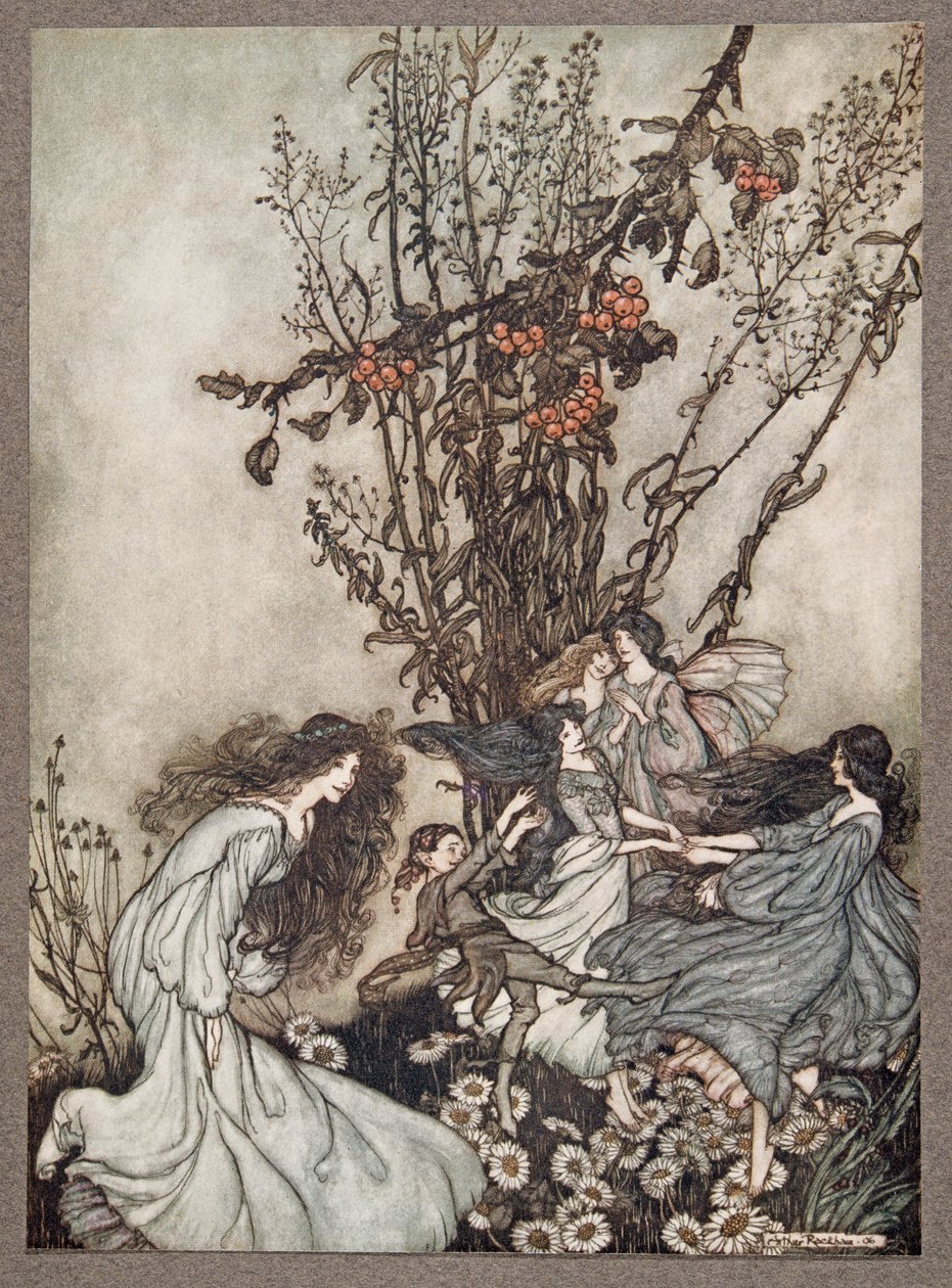 Fairies never say We feel happy, what they say is We fell dancey, fra Peter Pan i Kensington Gardens av J M Barrie (1860 - 1937), pub. 1906 av Arthur Rackham