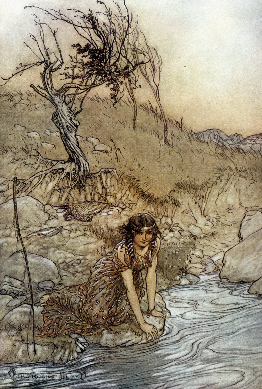 Hermia: Illustrasjon av Arthur RACKHAM (1867-1939) for The Dream of a Summer Night av William SHAKESPEARE av Arthur Rackham