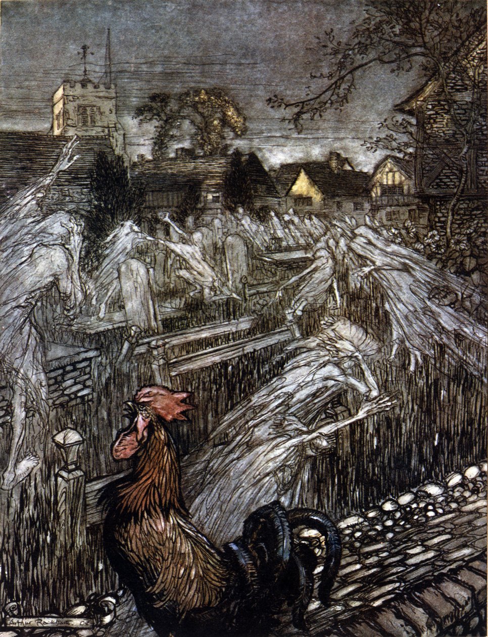 Illustrasjon av Arthur RACKHAM (1867-1939) for Drømmen om en sommernatt av William SHAKESPEARE av Arthur Rackham