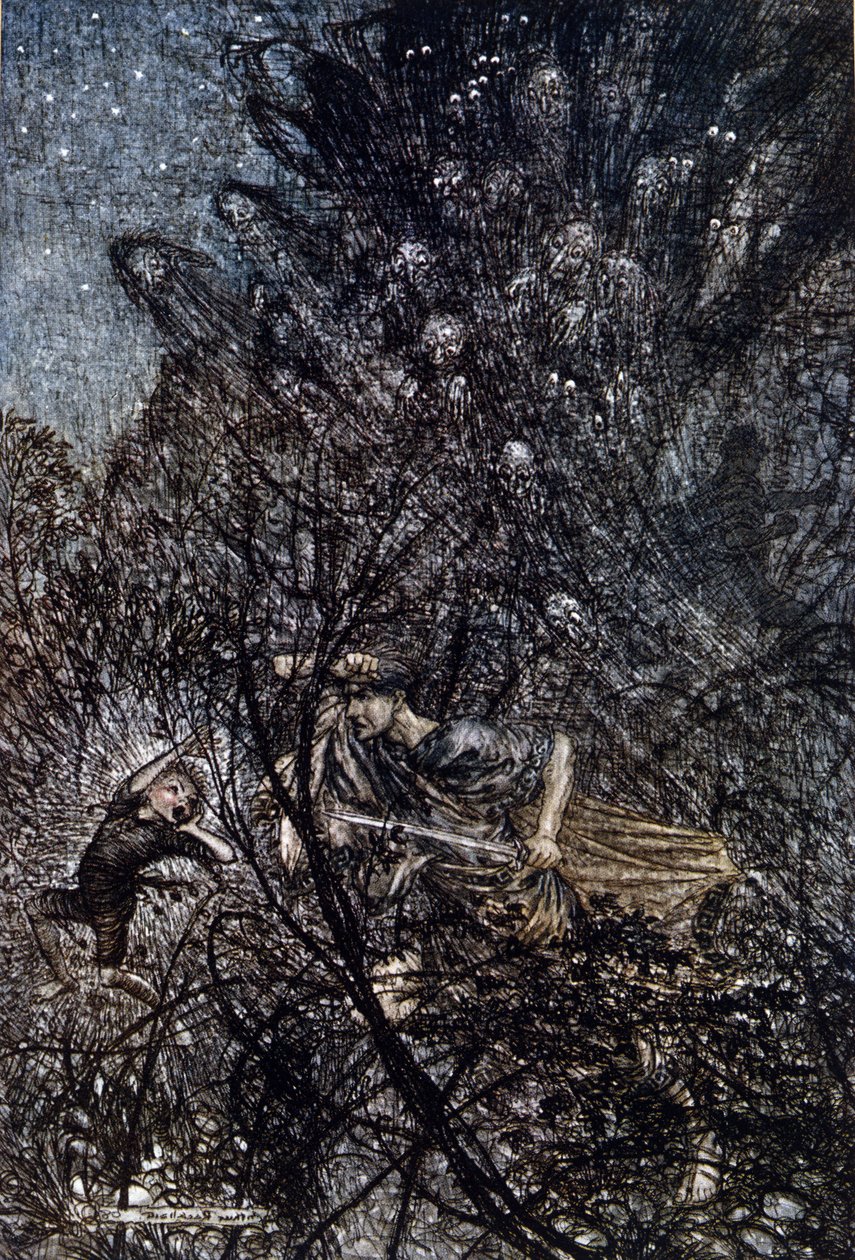 Illustrasjon av Arthur RACKHAM (1867-1939) for Drømmen om en sommernatt av William SHAKESPEARE av Arthur Rackham
