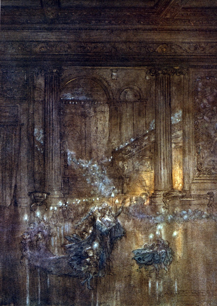 Illustrasjon av Arthur RACKHAM (1867-1939) for Drømmen om en sommernatt av William SHAKESPEARE av Arthur Rackham