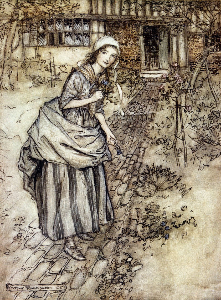 Illustrasjon av Arthur RACKHAM (1867-1939) for Drømmen om en sommernatt av William SHAKESPEARE av Arthur Rackham