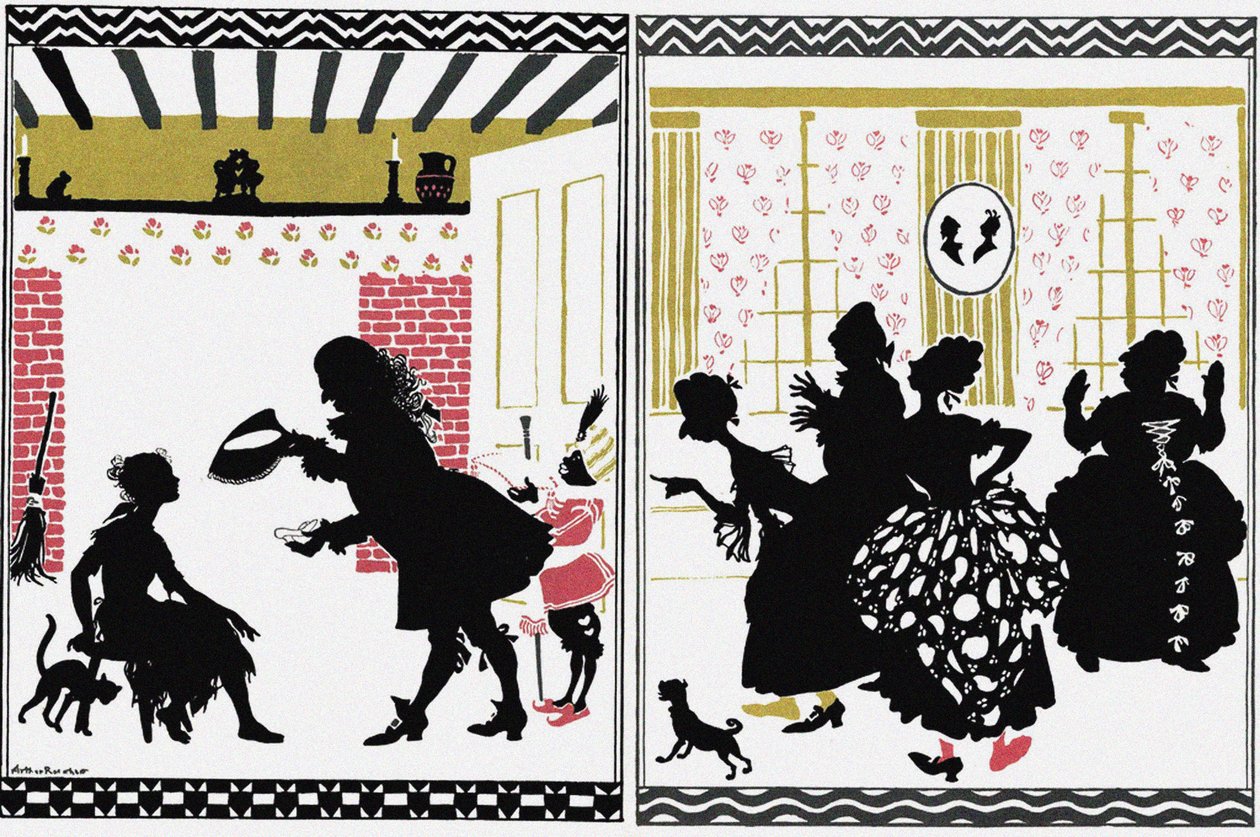 Illustrasjon for Fairy Tale Askepott av Arthur Rackham