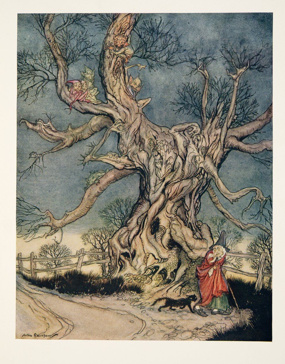 Major Andres Tree, fra The Legend of Sleepy Hollow av Washington Irving (1783 - 1859), pub. 1928 av Arthur Rackham