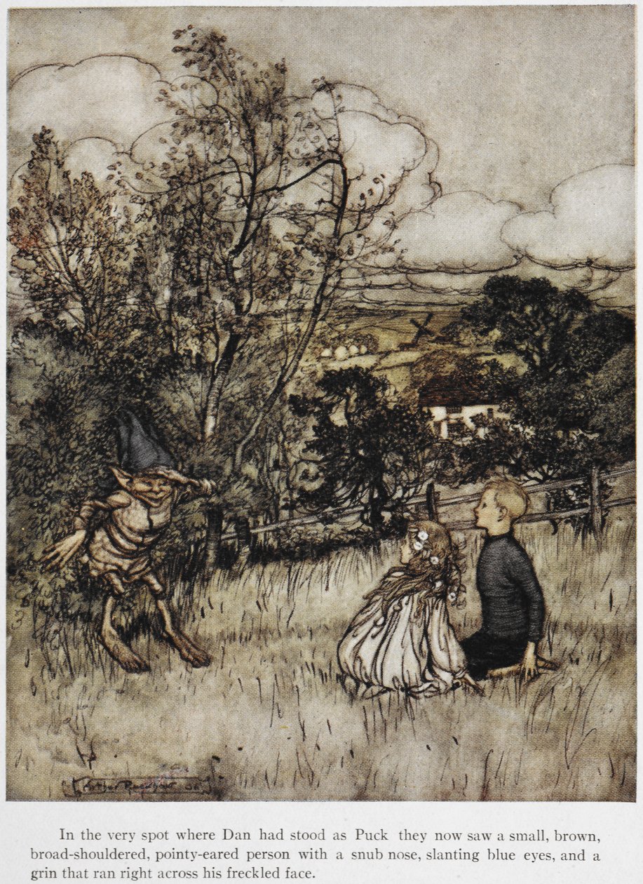 Puck dukker opp for Dan og Una. En historie satt i Sussex-åsene. av Arthur Rackham