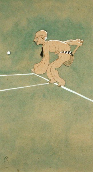 Lørdag Play on the Base-line (penn og blekk med akvarell og kroppsfarge på papir) av Arthur Rackham