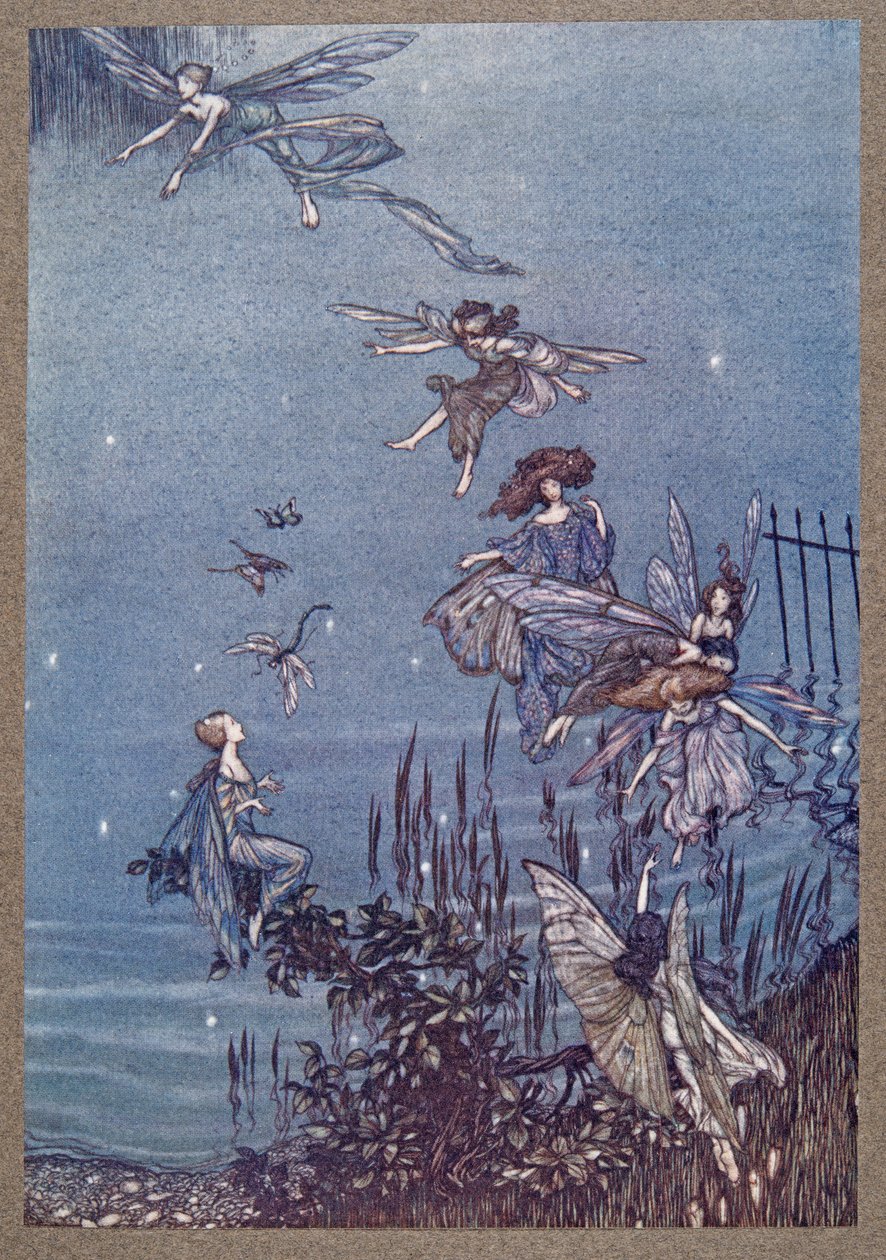 The Fairies of the Serpentine, fra Peter Pan i Kensington Gardens av J M Barrie (1860 - 1937), pub. 1906 av Arthur Rackham