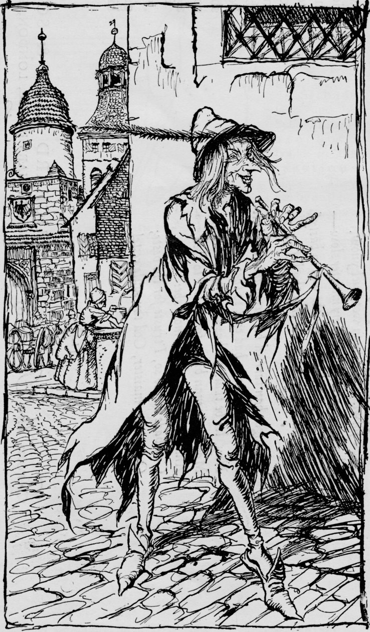 Pied Piper of Hamelin, 1934 av Arthur Rackham