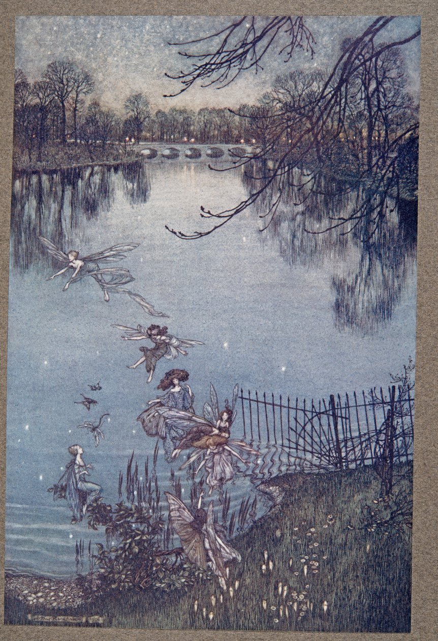 Serpentinen er en nydelig innsjø, og det er en druknet skog på bunnen av den. Hvis du kikker over kanten kan du se trærne alle vokse opp ned, og de sier at om natten er det også dr. av Arthur Rackham