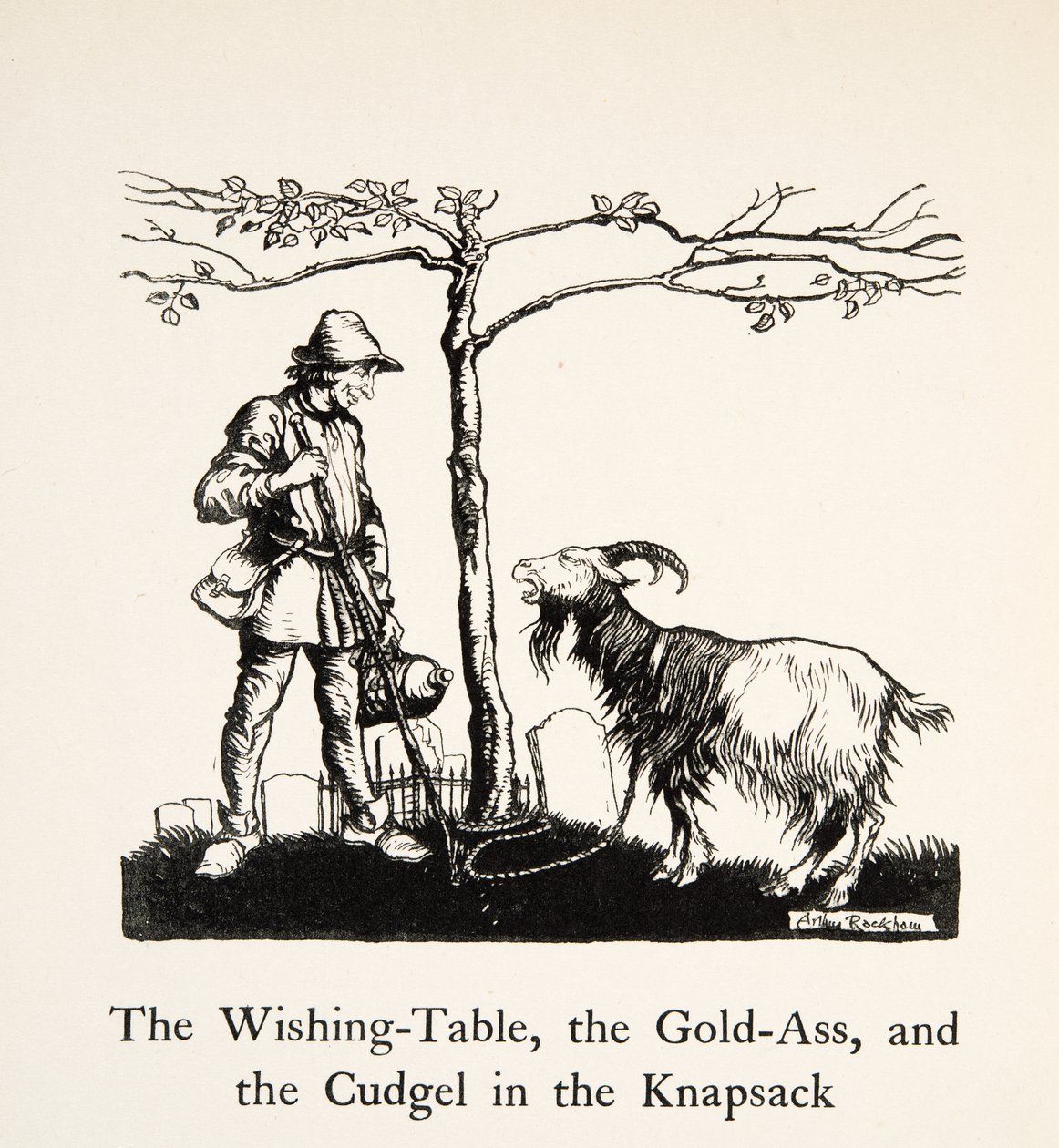 The Wishing Table, the Gold Asss and the Cudgel in the Snaps av Arthur Rackham