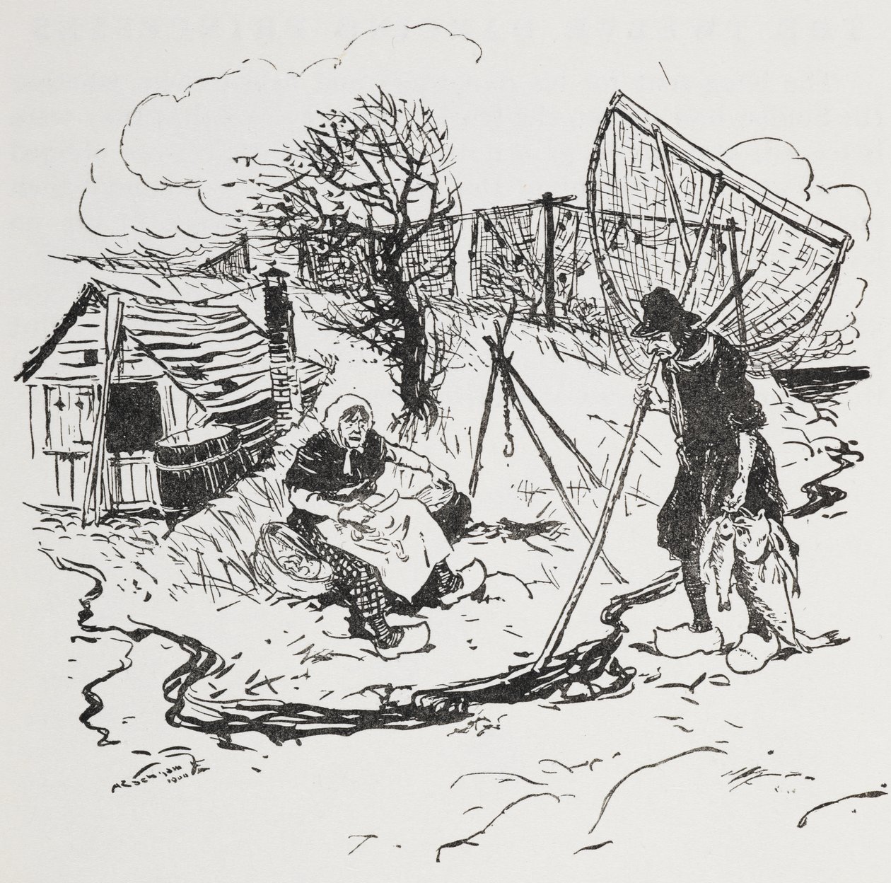 Fiskeren og hans kone. av Arthur Rackham