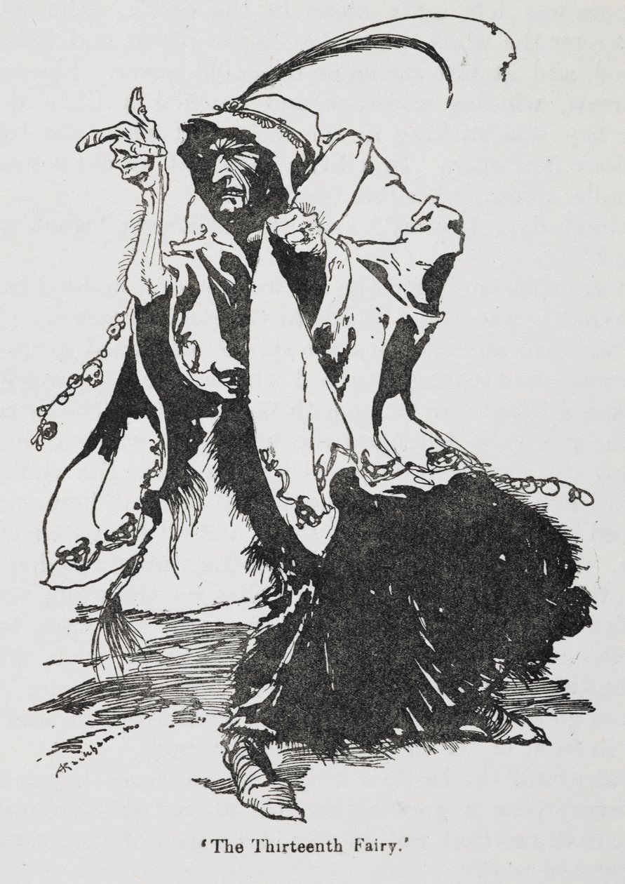 Den trettende feen fra Briar Rose (Sleeping Beauty) av Arthur Rackham
