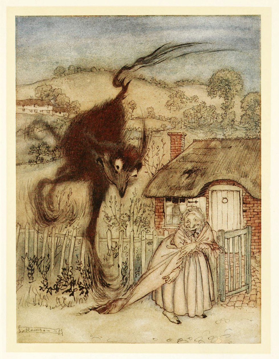 Vi vil! hun humret, I am in luck!, fra English Fairy Tales, pub. 1922 av Arthur Rackham