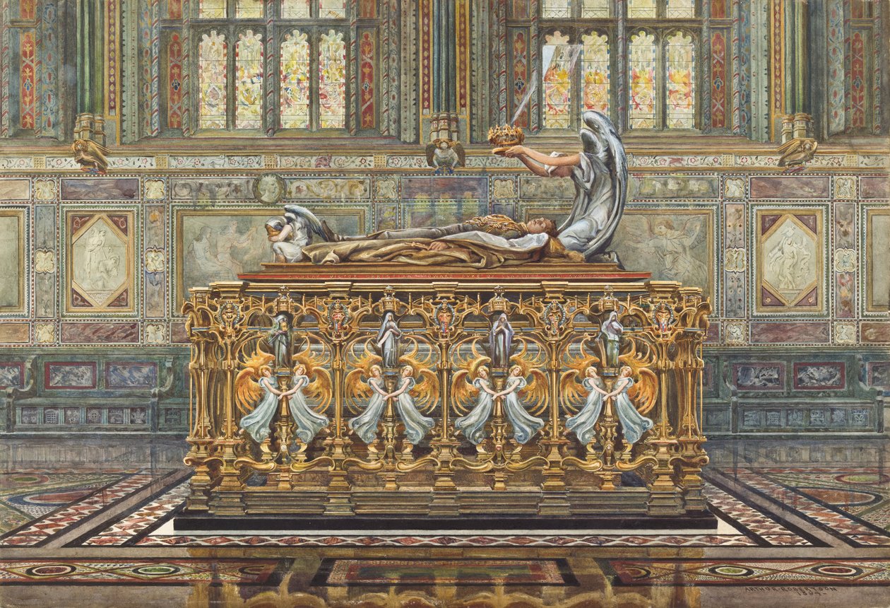 Tegning for Alfred Gilberts prosjekt for graven til hertugen av Clarence, 1894 av Arthur Robertson