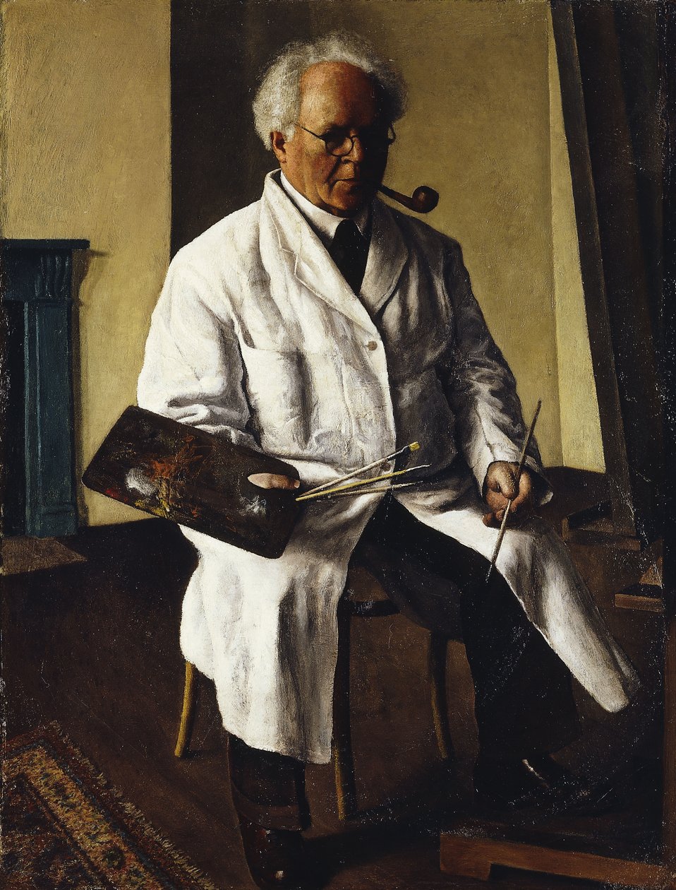Selvportrett; Selbstportrat, ca. 1930 (olje på hardboard) av Arthur Segal