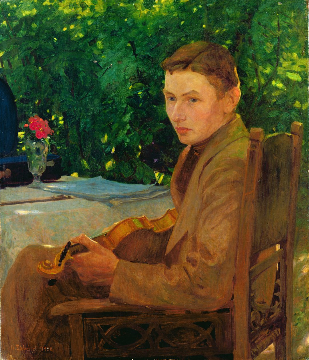 Portrett av Friedrich Ahlers-Hestermann (f.1883) 1900 (olje på lerret) av Arthur Siebelist