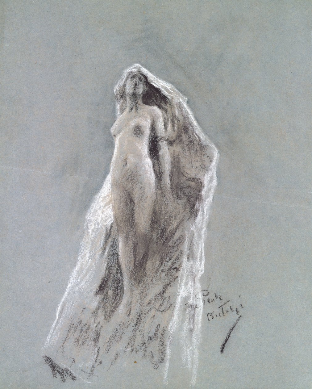 Spirit of the Peak, ca. 1890 (pastell på blått papir) av Arthur Wardle