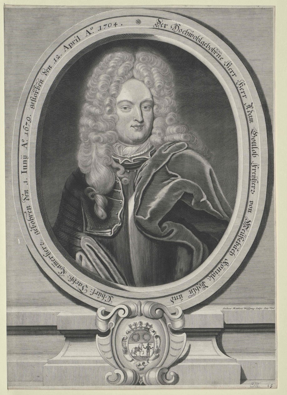 Adam Gottlob Baron Meusebach (trykk) av Artist Unknown
