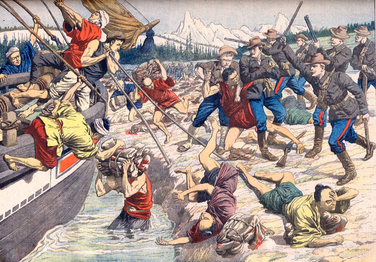 Aleutene: Blodig konflikt mellom japanere og amerikanere på Aleutene av Artist Unknown