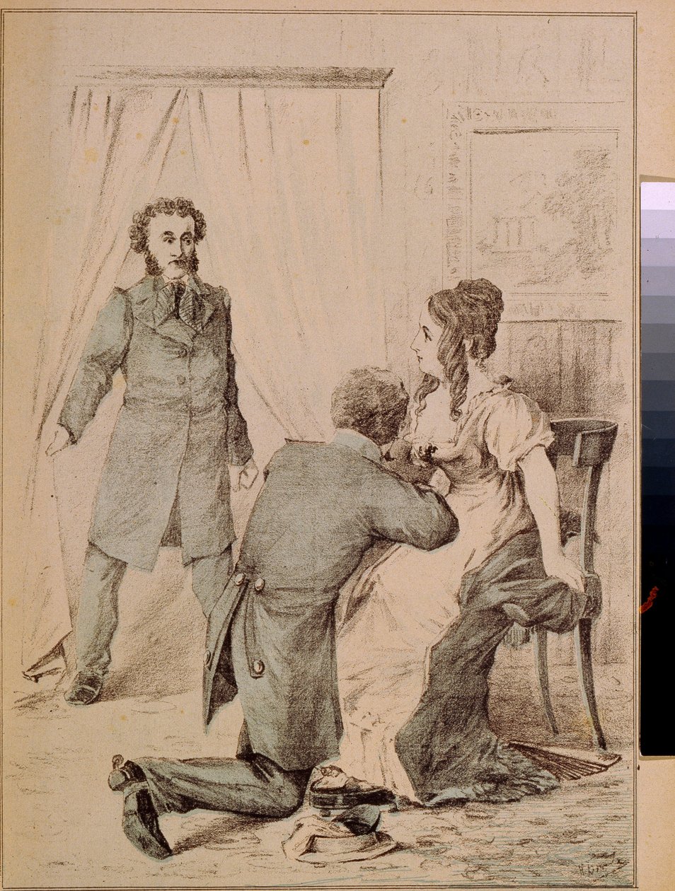 Aleksandr Pusjkin (1799–1837) (litografi) av Artist Unknown