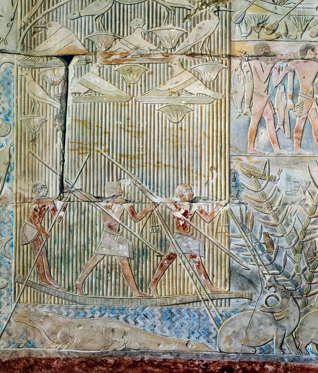 Kunst i Egypt: flodhestjakt, 6. dynasti av Artist Unknown