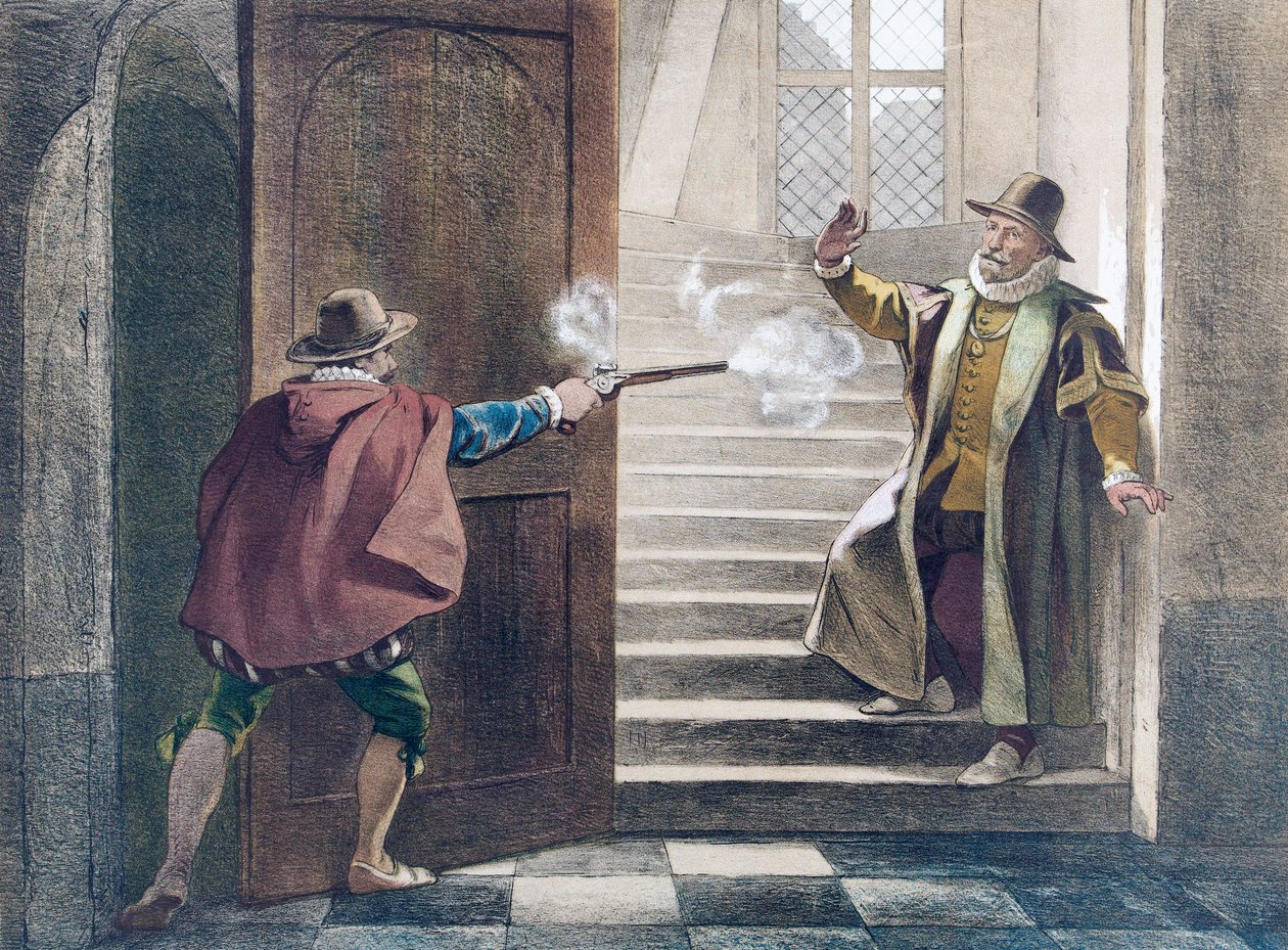 Attentatet på Vilhelm av Oranien av Artist Unknown