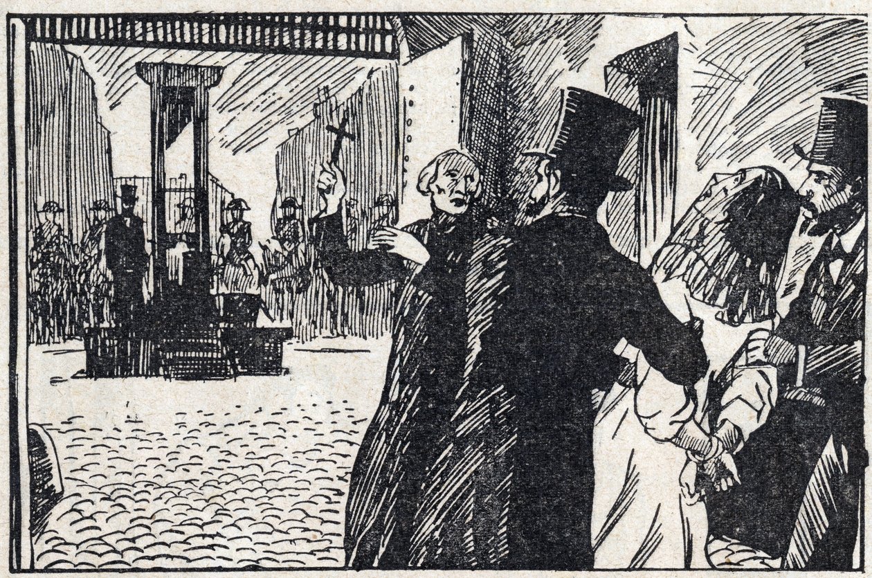 Henrettelsen av Thomas-ektemannen på Place d#39;Armes i Romorantin 24. januar av Artist Unknown