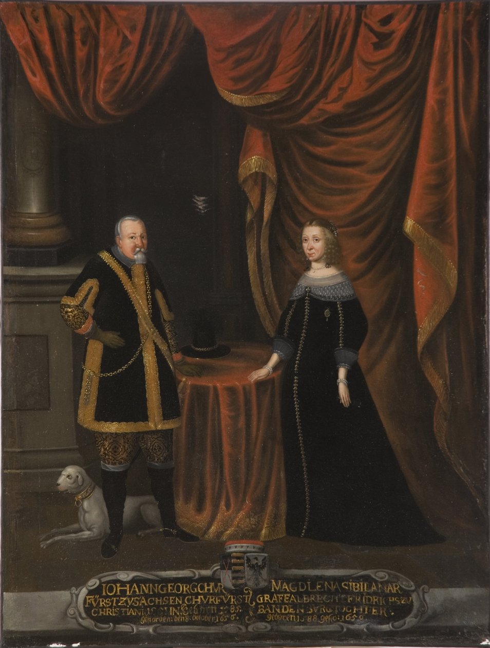 Jean Georges I av Sachsen og Madeleine Sibylle av Preussen (olje på lerret) av Artist Unknown