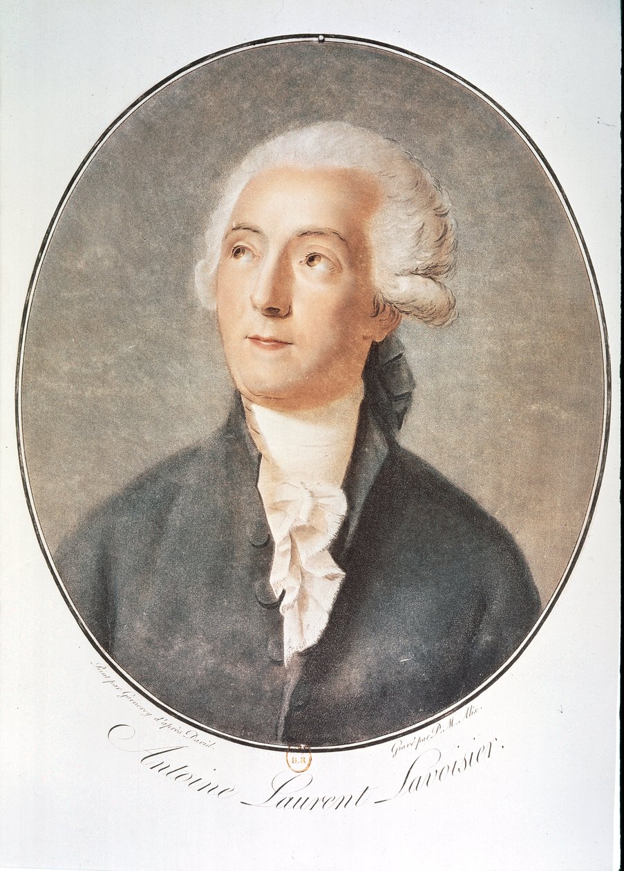 LAVOISIER Antoine-Laurent de: Portrait (akvarell) av Artist Unknown