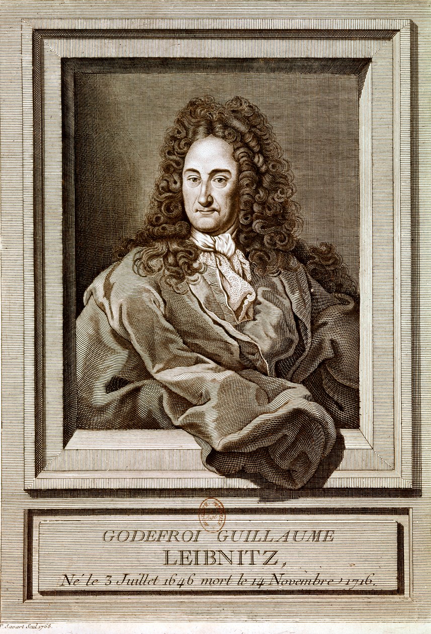 LEIBNITZ Gottfried Wilhelm von: Portrett (radering) av Artist Unknown