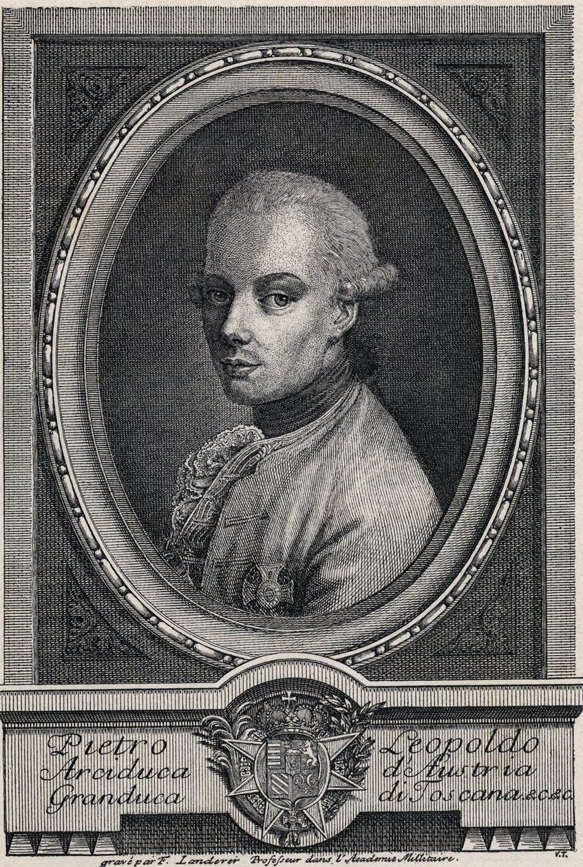 Leopold II, den hellige romerske keiseren - Portrett av Peter Leopold av Habsburg-Lorraine, storhertug av Toscana og tysk-romersk keiser av Artist Unknown