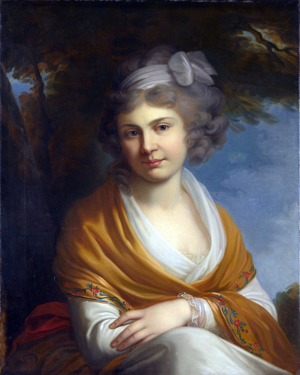 Portrett av grevinne Natalia Alexandrovna Suvorova (1775-1844), gift med grev Nikolay Zubov (olje på lerret) av Artist Unknown