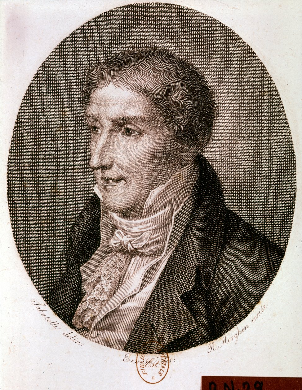Portrett av Alessandro Volta (gravering) av Artist Unknown