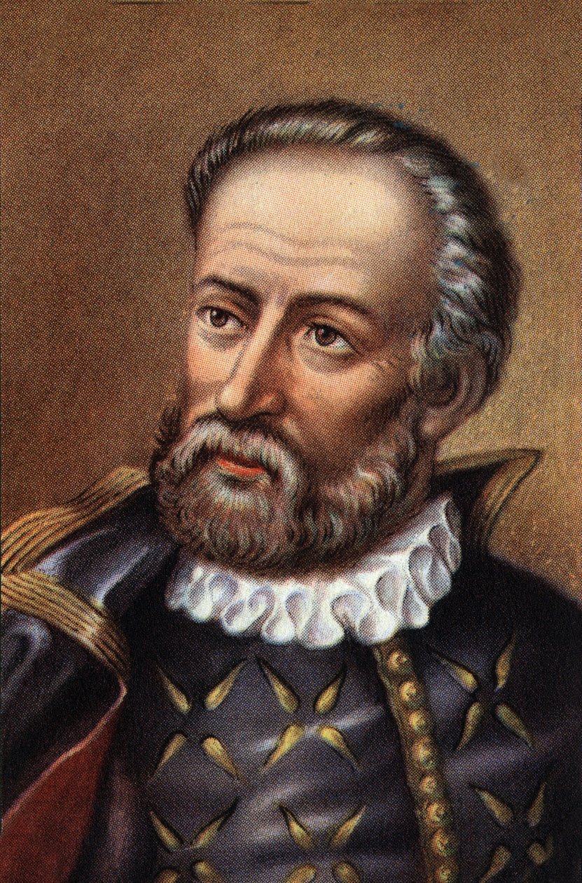 Portrett av Fernand de Magellan, portugisisk navigatør (chromo) av Artist Unknown