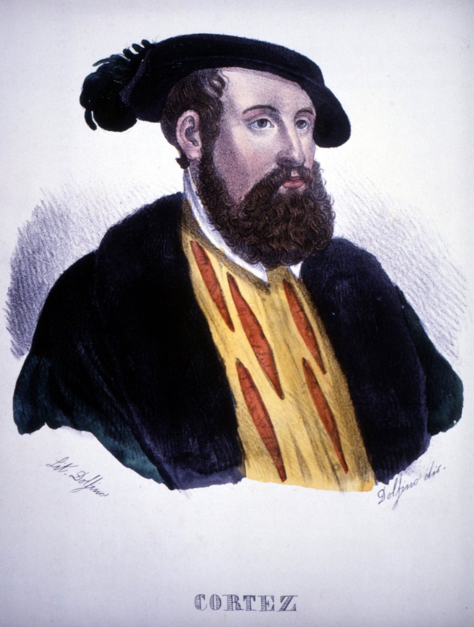 Portrett av Hernan (eller Hernando) Cortés eller Fernand Cortez (1485–1547). av Artist Unknown