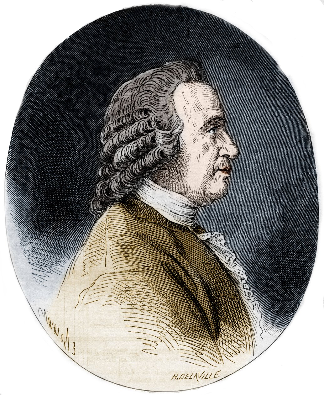 Portrett av Louis Jean Marie Daubenton, kjent som Daubenton, fransk naturforsker. av Artist Unknown