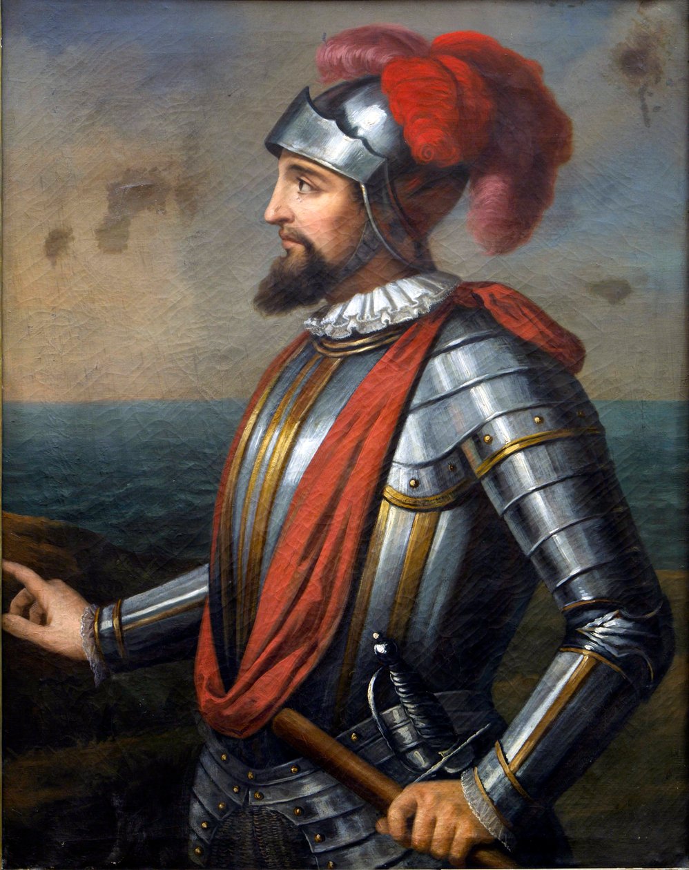 Portrett av Vasco Nunez de Balboa, spansk conquistador (1475-1517) - Vasco Nunez de Balboa (olje på lerret) av Artist Unknown